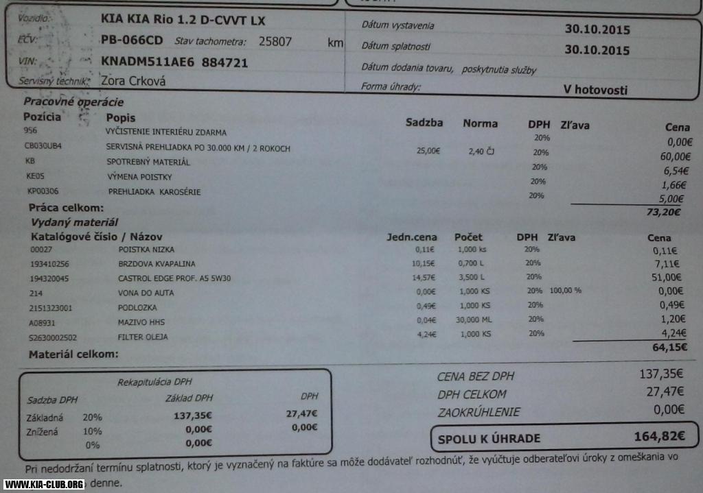 Servisná prehliadka po 2 rokoch/30 000km